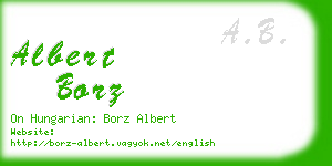 albert borz business card